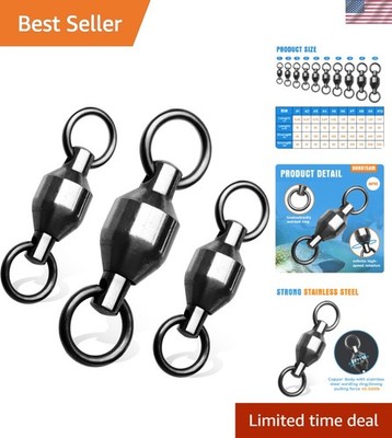 20PCS High Strength Fishing Swivels - Stainless Steel Ball Bearing Connectors