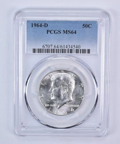1964-D Kennedy Half Dollar MS64 PCGS Blue Label