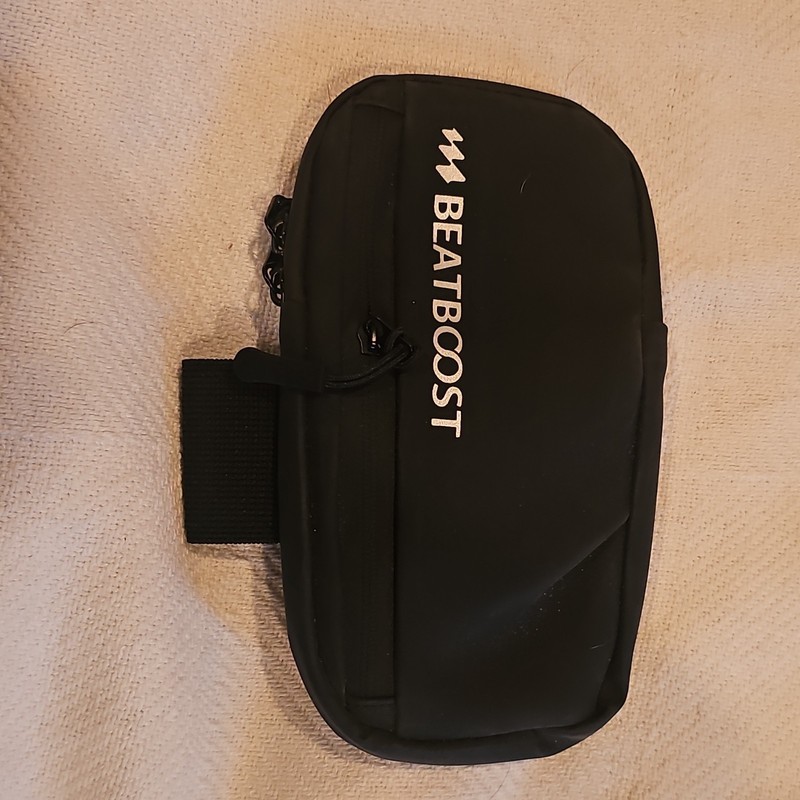 armband  Black Cell Phone Armband with Zippered Compartment Holder