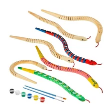 BBTO 20 Pieces Wooden Snake Bulk Jointed Flexible Unfinished Wooden... Fast Ship