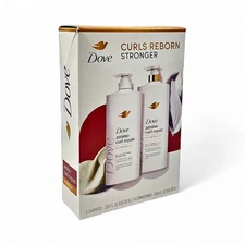 Dove Curls Reborn Stronger - Amino Curl Repair Shampoo + Conditioner 33.8 FL OZ