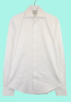 Suitsupply Chemise En Coton Égyptien Homme 38-7 / 15L Blanc Manches Longues - Photo 1/4