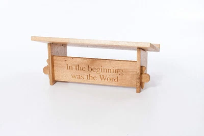 HAND MADE Solid Oak Carved / Engraved Bible Stand Table Top Lectern Gift or Church Use