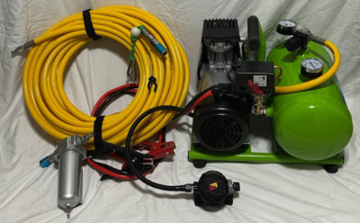 Hookah Diving 12-volt Elite series 50' Certified air hose & Reg. Aluminum tank