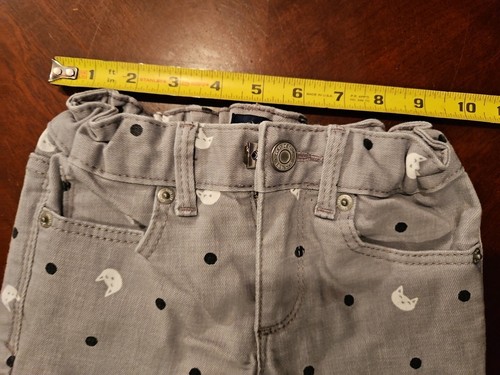 Gap Denim Girls Size 7 Adjustable Stretch Super Skinny Gray Cats Polka Dots - Picture 10 of 13