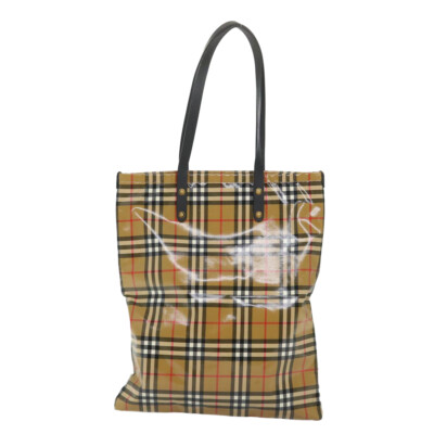 送料関税込★Burberry★チェック プリント トートバッグ★BROWN BURBERRY バーバリー トートバッグ チェック×ブラウン
