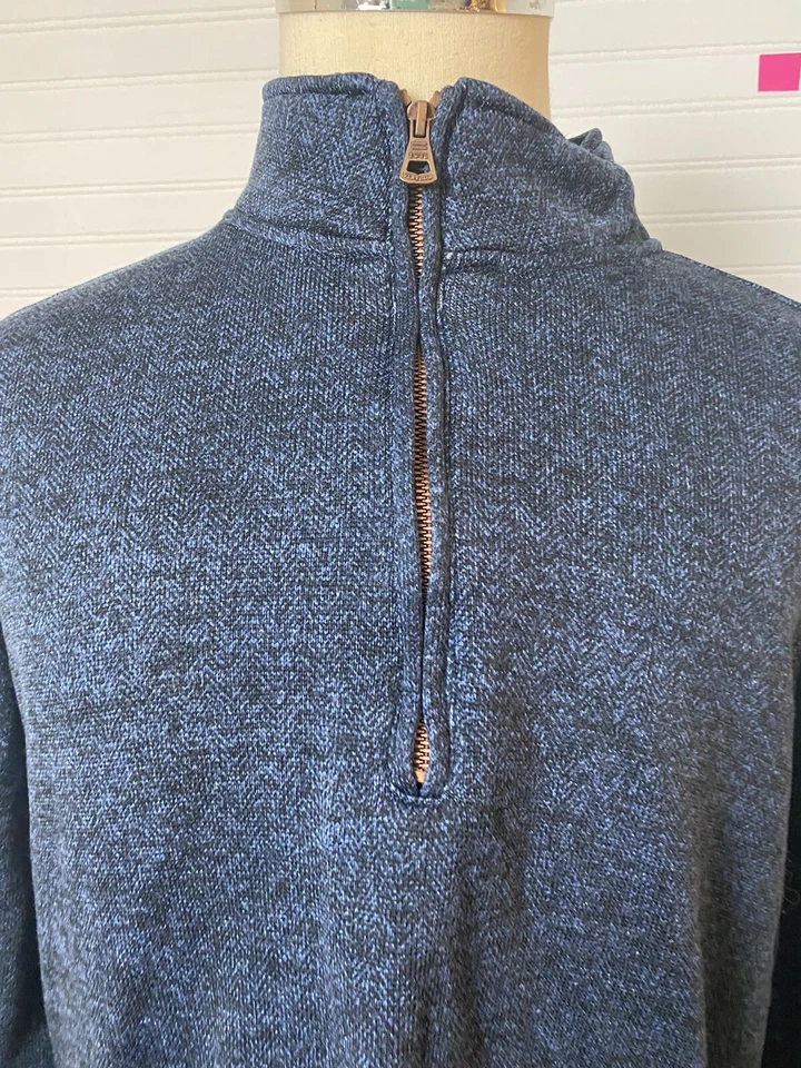 Pullover polar azul XL resistente a la intemperie vintage para hombre con cremallera de 1/4 cuarto Foto 2 de 4