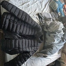 Womens Black Puffer Coat Size 16