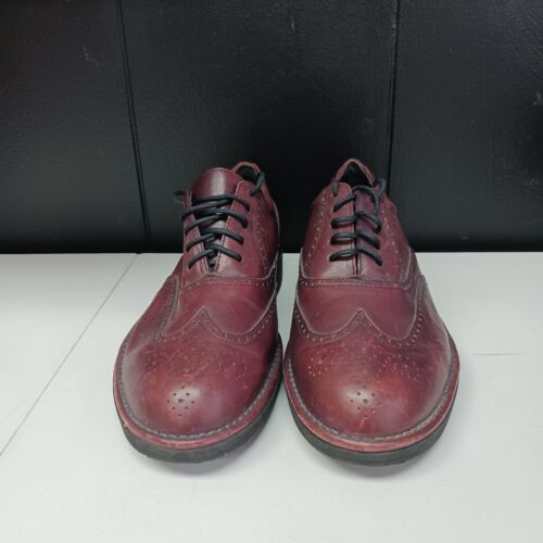 Cabela's Wing Tip Burgundy Leather Shoes Flexi Super Lite Size 7 D - Picture 2 of 6