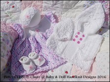 BABYDOLL HANDKNIT DESIGNS KNITTING PATTERN F120 16-22" DOLL 0-3M BABY
