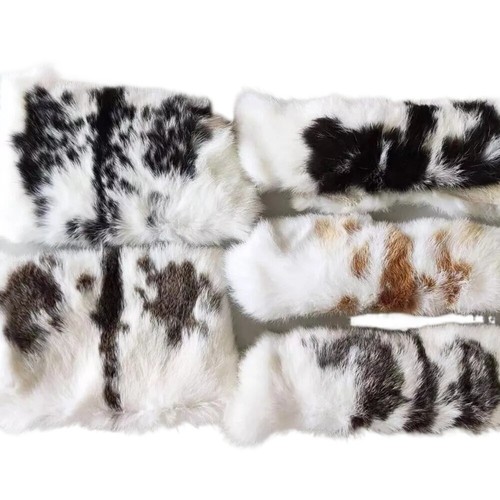 1x Pelliccia di coniglio naturale vera pelle conciata pelli artigianali fai da te materiale - Foto 38 di 47