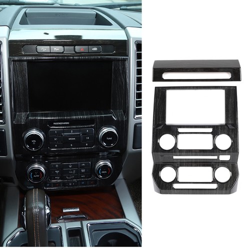 2x Center Dash Radio Navigation Panel Bezel Trims For Ford F150 Black Wood Grain - Picture 2 of 12