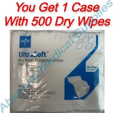  500-Pack Medline UltraSoft Dry Disposable Wipes 10" x 13" ULTRASOFT1013