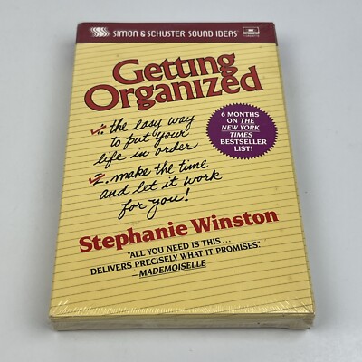 GETTING ORGANIZED CASSETTE By Stephanie Winston 54 Minutes, New Sealed