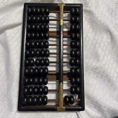 Vintage Wood Abacus Wooden 11 Columns  77 Beads Made in Hong Kong