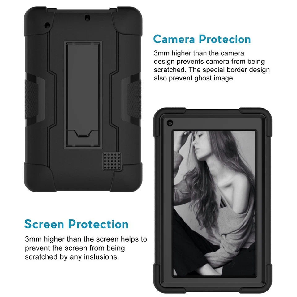 Estuche de 7 pulgadas resistente a prueba de golpes resistente con soporte construido para RCA Voyager Foto 3 de 4