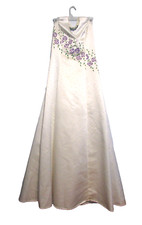 Womens White Prom/ Wedding/ Gala Long Dress Size Unreadable Crinoline EUC  