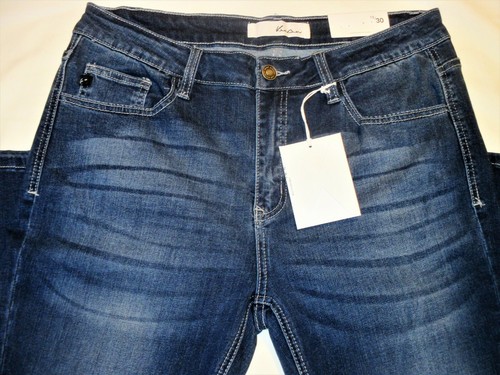 KanCan Women Mid Rise FLARE BLUE JEANS Size 13 / 30, 32 W Stretch Trisha KC6102M - 第 10/11 張圖片