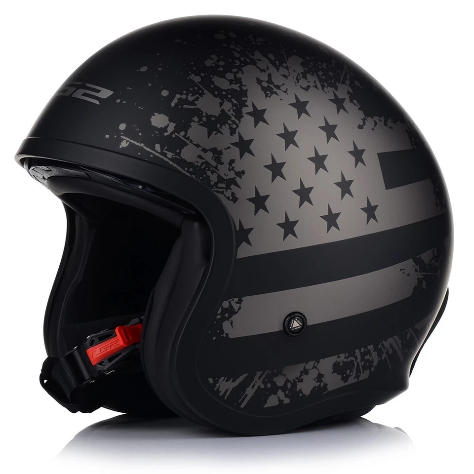 LS2 OF599 II FLAG Spitfire Jethelm Retro Motorradhelm Chopper Rollerhelm XS-XXXL - Bild 3 von 4