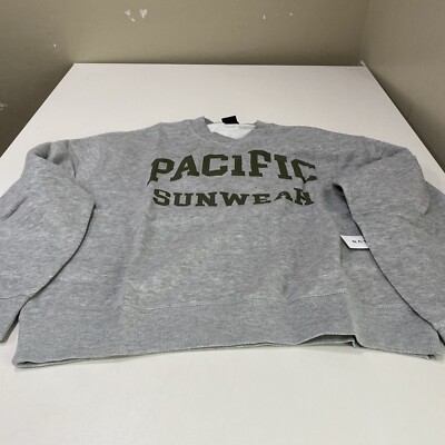 Pacsun Pacific Sunwear Logo Crew Neck Sweatshirt Grey Green Size