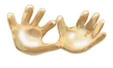 Precious Hands, Gold Electroplate, Development Card Jewelry, Lapel Pin