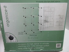 Floor Standing 6 Cube CHROME Storage Unit Garage Office Organizer