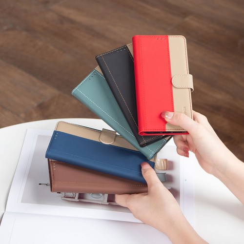 Splice Leather Wallet Phone Case For VIVO Y38 Y200i Y78 Y36 Y22S Y33S Y17 Y12 - Picture 2 of 12
