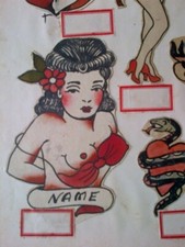 ACE HARLYN, LEGENDARY TATTOO PIONEER - ORIGINAL mid-1900s VINTAGE FLASH