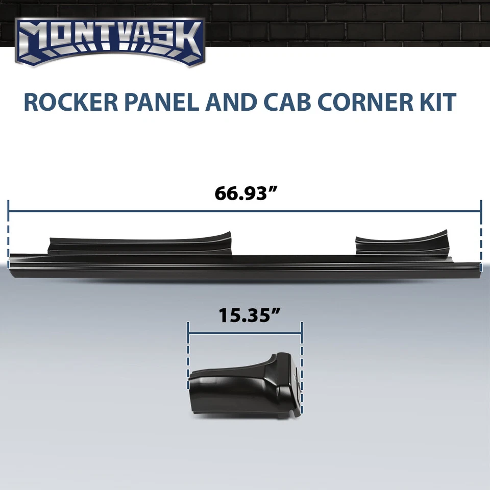 Fit For 14-18 Chevy Silverado GMC Sierra Double Cab Rocker Panels & Cab Corners - Image 3 of 4