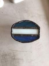 VINTAGE 1970s STAINED GLASS ARTWORK BELT BUCKLE
