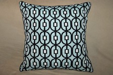 Ryan Studio Throw Pillow Silk Cotton Black Gray White 21"x21" Made in USA