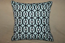 Ryan Studio Throw Pillow Silk Cotton Black Gray White  21"x21" Made in USA