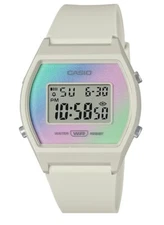 CASIO VINTAGE Digital Ladies Watch LW205H-8ADF Beige WHITE Band