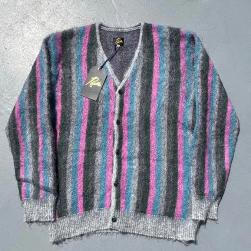 Needles Beams Bespoke Mohair Strip Cardigan Mens Multi Size M With Tag Preowned