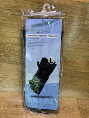 BitePro Handschuhe bissfeste Handschuhe fingerlos grau Large Cut-Tex Pro BRANDNEU
