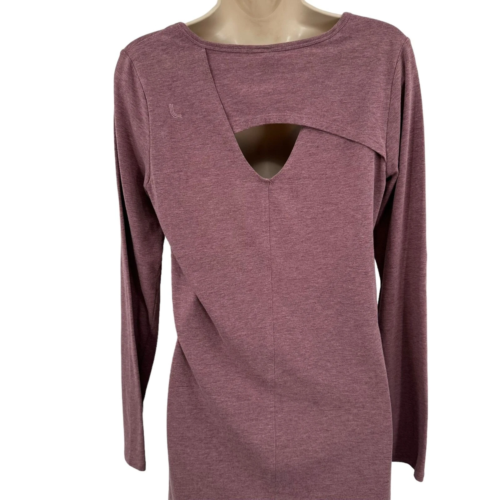 lole organic cotton blend long sleeve athleisure tunic dress 