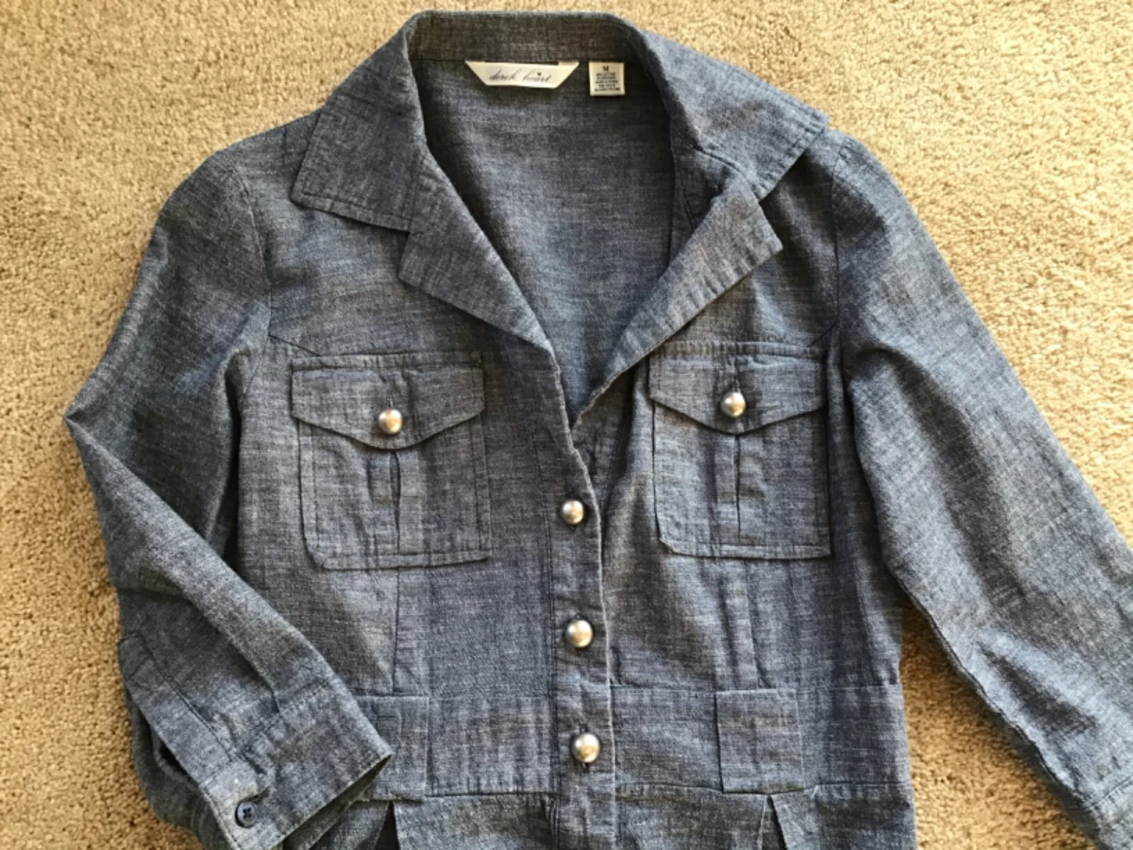 VETEMENTS ABITO RAGAZZA TG M EFFETTO DENIM CON ACCENTI DI BOTTONI BUONE CONDIZIONI!