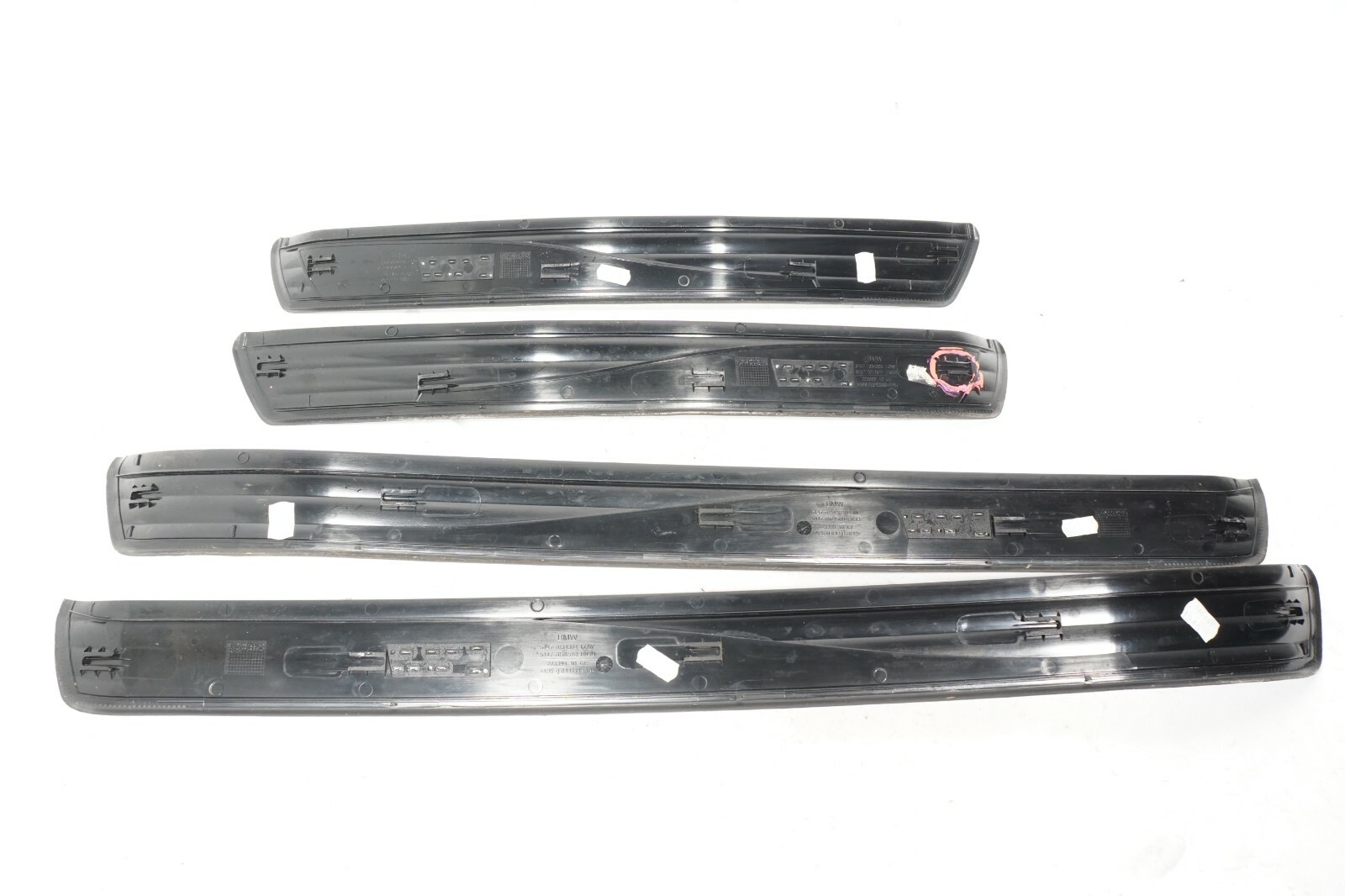 04 05 06 07 BMW 545i E60 DOOR SILL SCUFF PLATE TRIM FRONT & REAR SET OF