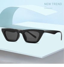 Classic Cat Eye Sunglasses - 70mm Acrylic Lens Plastic Square Frame Women Shades