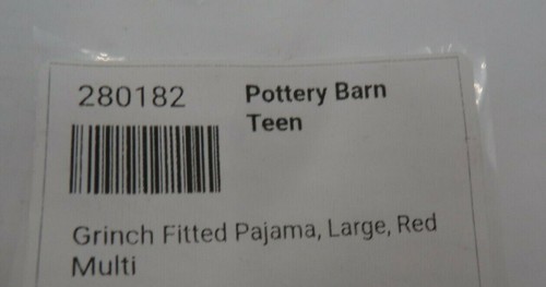 Pottery Barn Teen Holiday Grinch Fitted Pajamas Set Red Multi Large Sz 16 9989 - Picture 5 of 5