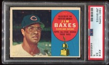 1960 PSA Topps Baseball #318 JIM BAXES Cleveland Indians All-Star RC PSA 5 EX