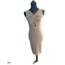 Rolando Santana Beige Knotted Sheath Dress VTG Y2K S NWT $350