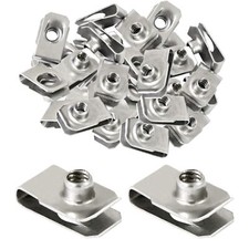 40 Packs 1/4" - 20 Stainless Steel Regular Extruded U Nuts U Style Clip-on Nu...