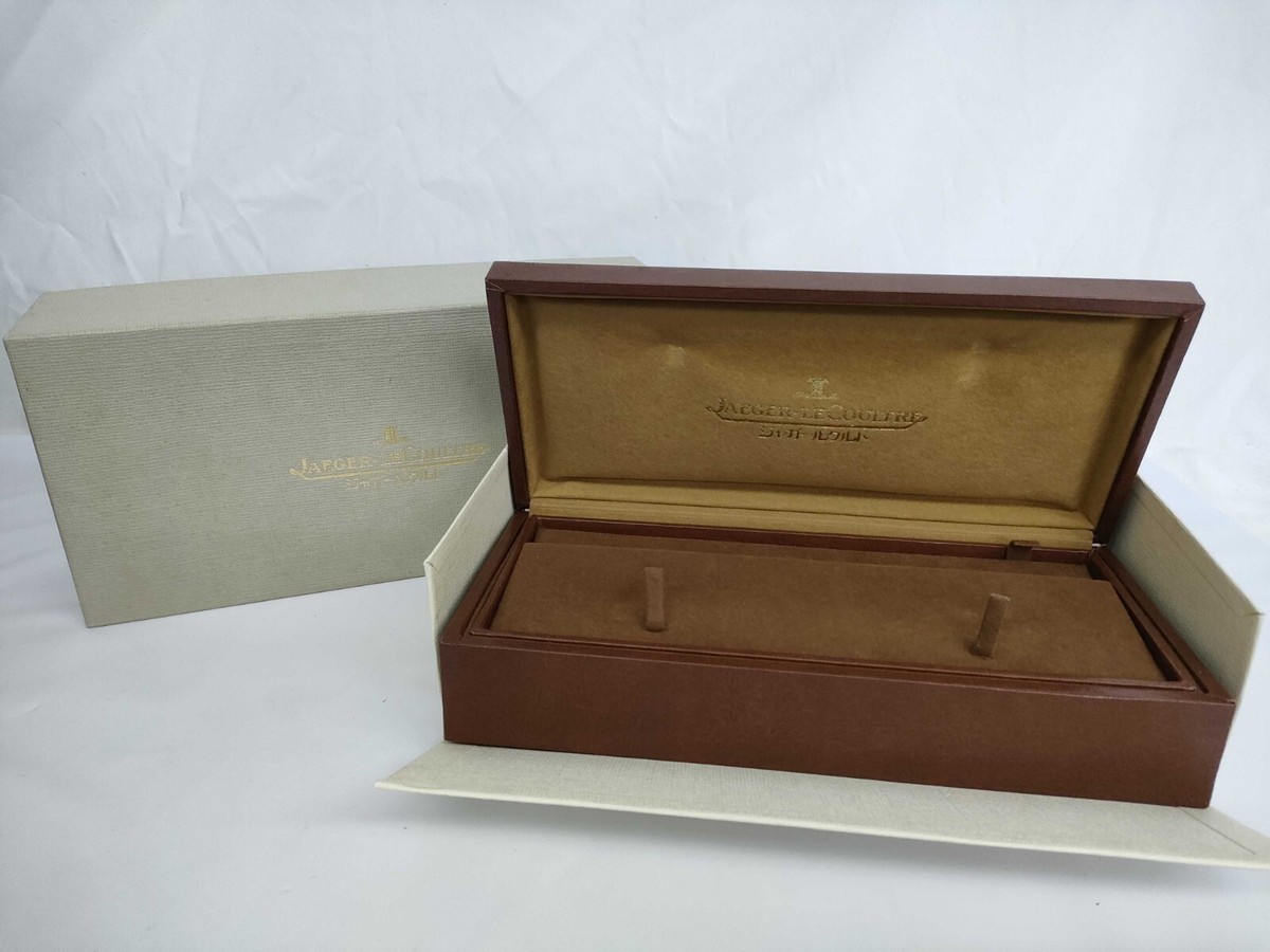 VINTAGE GENUINE Jaeger-LeCoultre watch box case wood leather Brown 