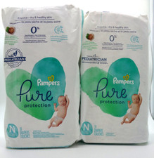 2 x Pampers Pure Protection Disposable Diapers NEWBORN less than 10 lbs 31 Ct ea