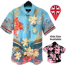 Hawaiian Shirt for Men & Kids – Bright Floral Top Summer Beach Stag Party Shirts