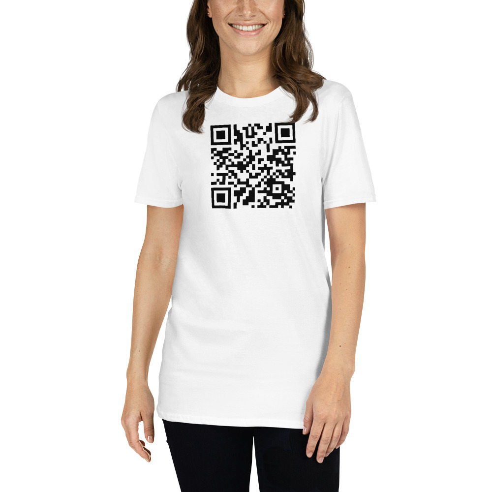 NEW RICK ASTLEY T SHIRT FEATURING A RICK ROLL QR CODE ON THE BACK! VINTAGE  80s