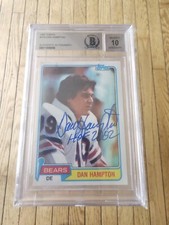 Dan Hampton Gem Mint 10 Beckett Signed 1981 Topps Rookie Autograph