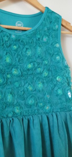 Abito da festa Wonder Nation bambina paillettes a strati verde taglia XL 14-16 - Foto 2 di 5