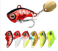 6PCS Metal Spoon Fishing Lure VIB Spinner Hook Bass Jigs Trout Fishing Hard Bait